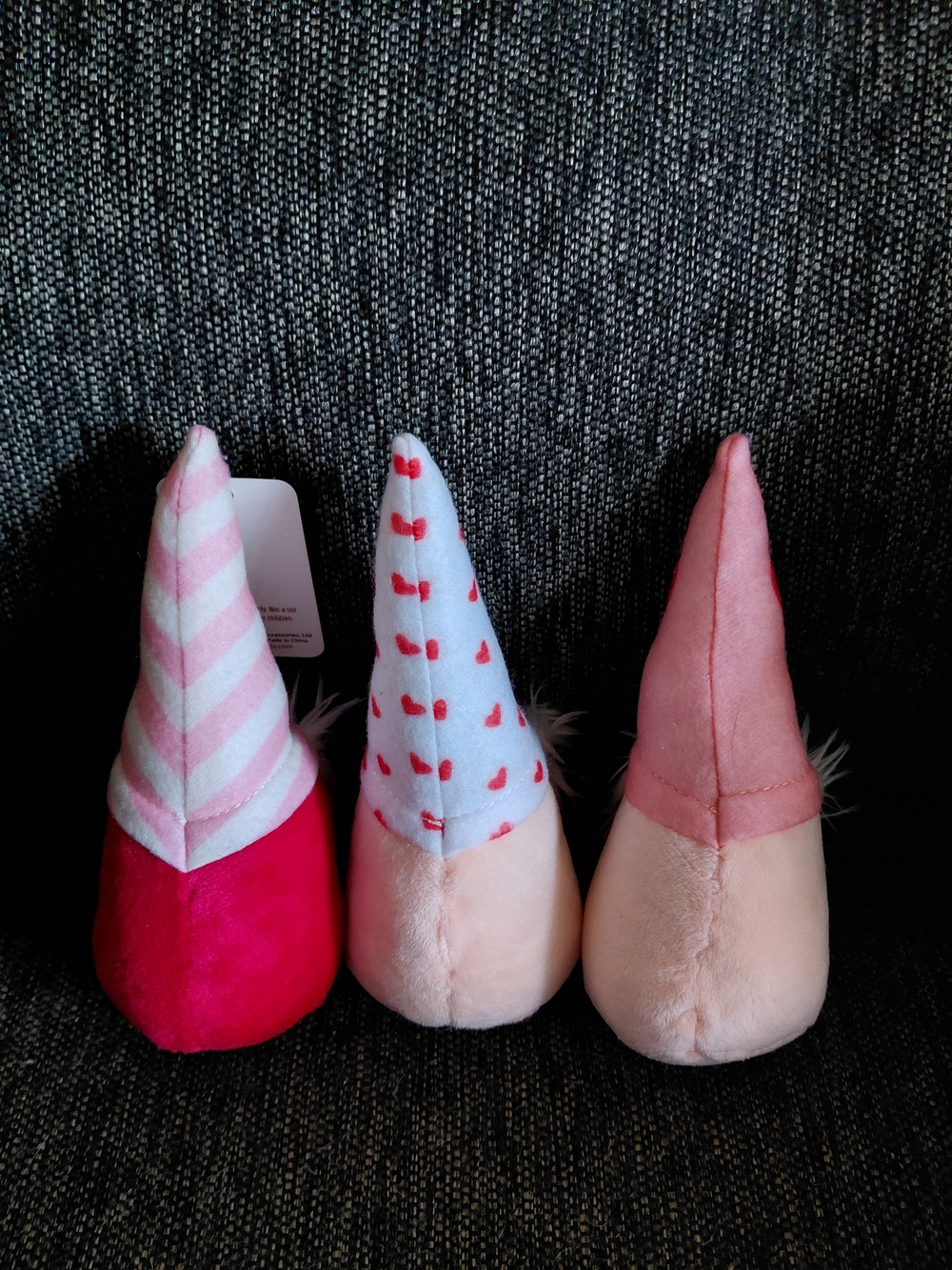 Valentine Pink Heart Tabletop Gnome Holiday Plush Trio - Picture 3 of 4
